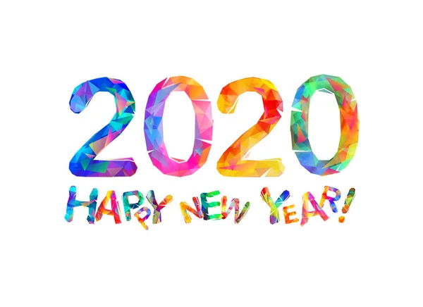 Bonne année 2020 carte de félicitations — Image vectorielle