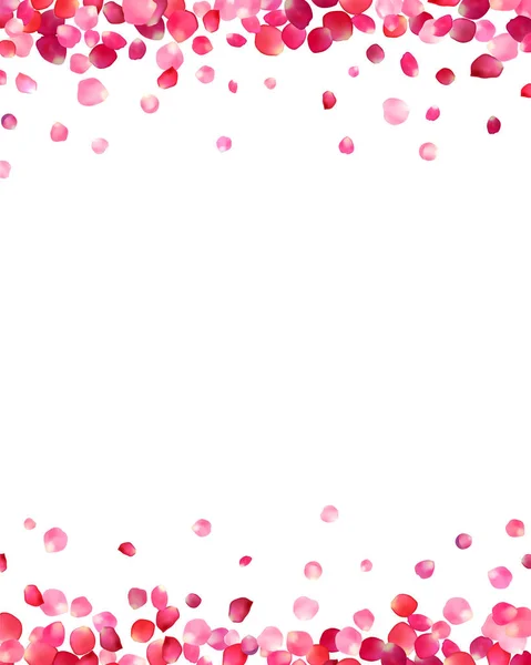 Fundo branco com pétalas de rosa rosa —  Vetores de Stock