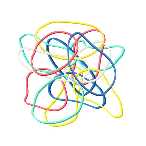 Colorful rubber bands on white background — Stock Vector