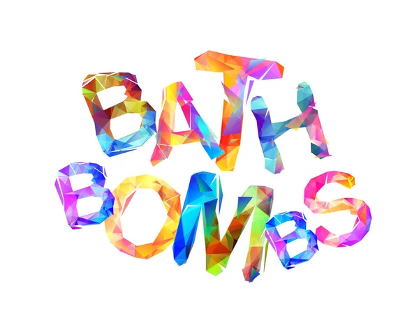 Banyo bombalar. Üçgen renkli harfler — Stok Vektör