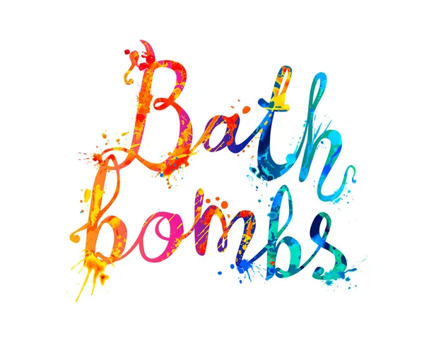 Bombes de bain. Peinture éclaboussante arc-en-ciel — Image vectorielle