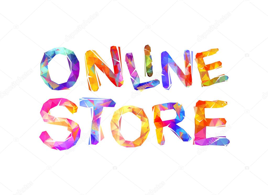 Online store. Inscription of triangular letter