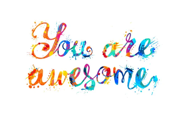 You are awesome. Splash paint letters — 스톡 벡터