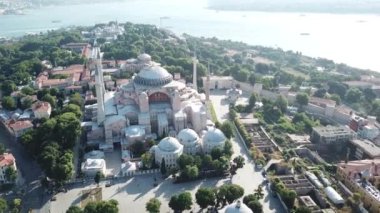 İstanbul 'daki Ayasofya Müzesi. Hava manzarası