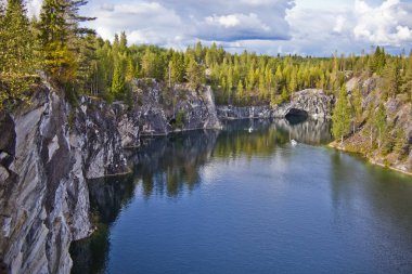 Mermer Ocağı Ruskeala rezerv, Karelya, Rusya Federasyonu