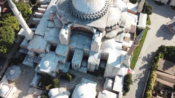 Hagia Sophia Istanbul Bangunan Tampilan Atas — Stok Video