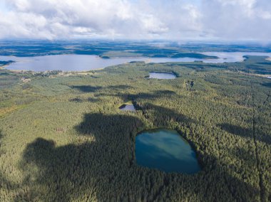 Yukarıdan Seliger Gölü. Rus manzara