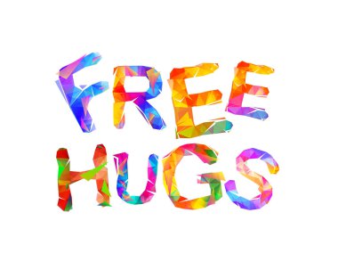 Bedava sarılmalar. Vektör üçgen harfleri