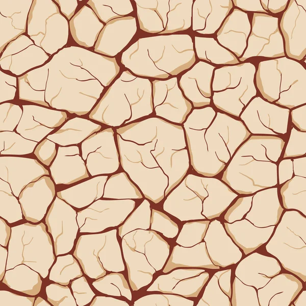 Texture asciutta del suolo. Modello senza cuciture — Vettoriale Stock