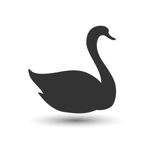 Ícone de vetor plano preto cisne —  Vetores de Stock