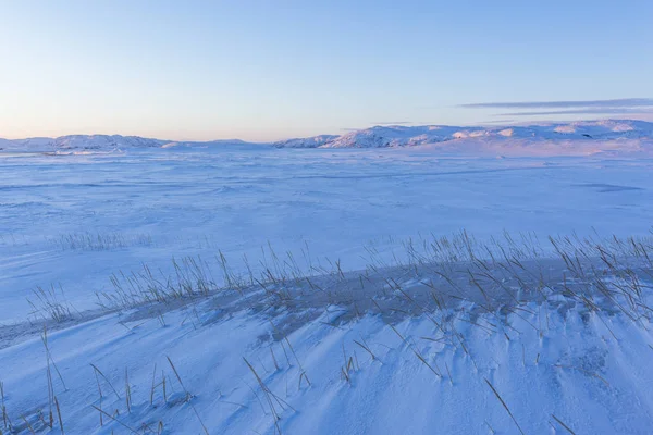 El desierto de nieve. Península de Kola paisaje de invierno — Foto de Stock