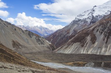 Tilicho Gölü yolu, Himalaya Dağları. Nepal, Annapurna cir