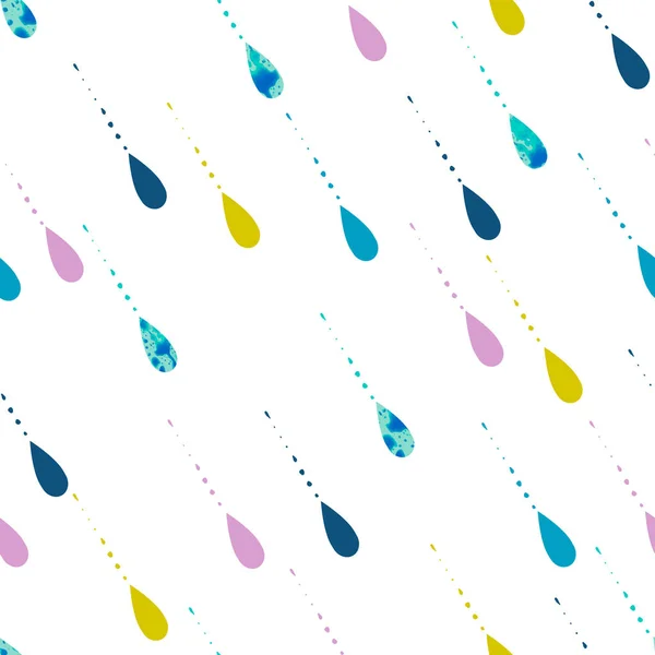 Seamless pattern of diagonal raindrops — Stock Vector