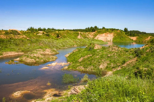 Inundado Pozo Arena Cubierto Cerca Sychevo Volokolamsk Distrito Región Moscú — Foto de Stock