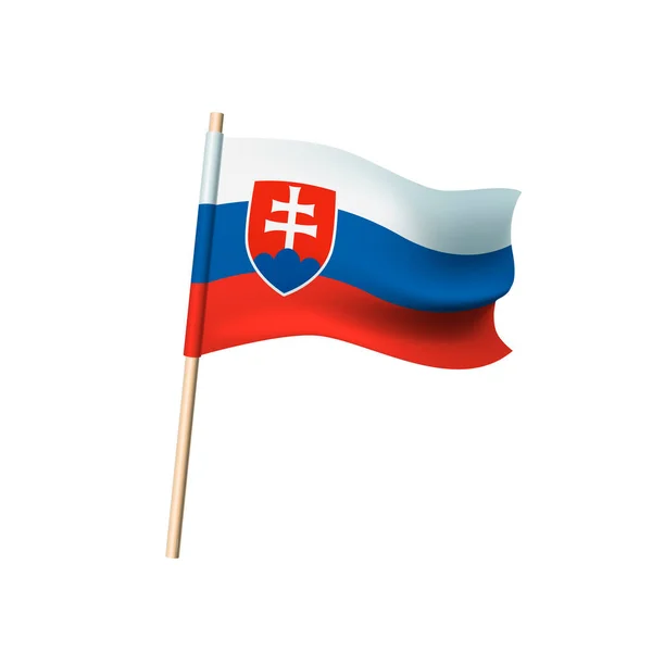 Flagga Slovakien på vit bakgrund — Stock vektor