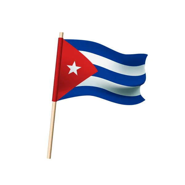 Bandera Cuba Triángulo Rojo Con Rayas Estrelladas Blancas Azules Sobre — Archivo Imágenes Vectoriales