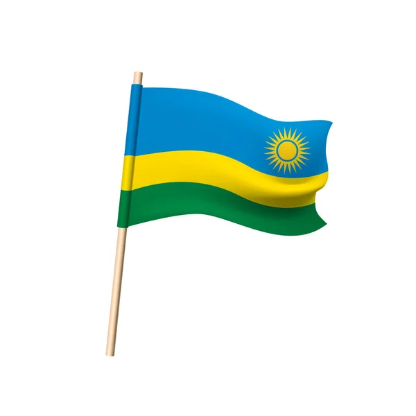 Rwanda vlag op witte achtergrond — Stockvector