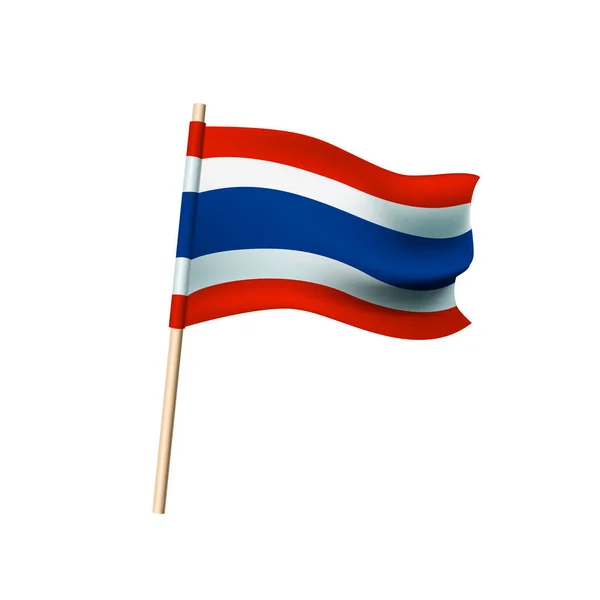 Bandeira da Tailândia em fundo branco — Vetor de Stock
