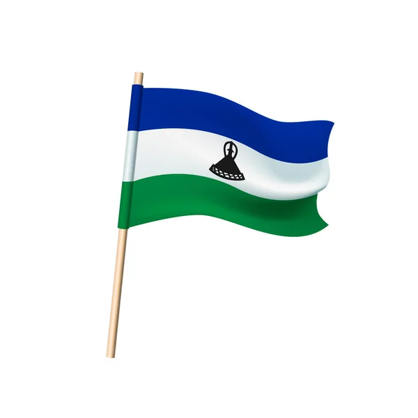 Lesotho vlag op witte achtergrond — Stockvector