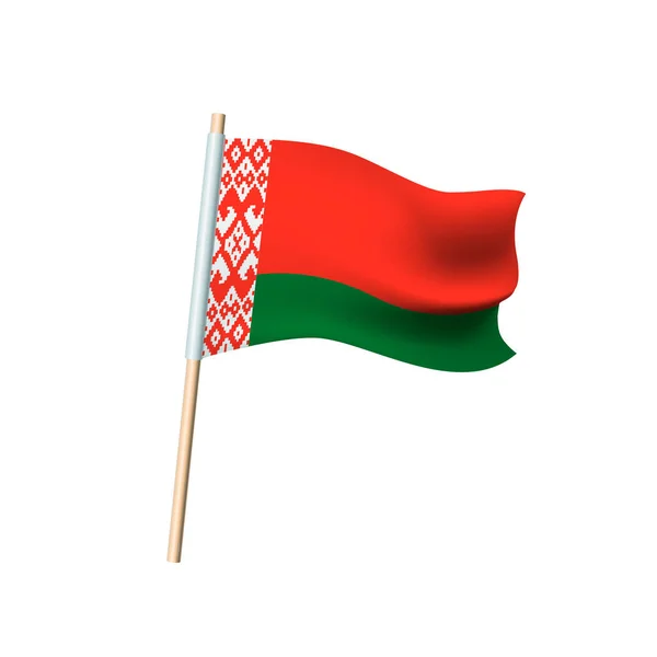 Bendera Belarus pada latar belakang putih - Stok Vektor
