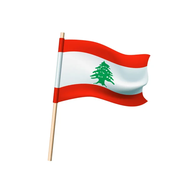 Vector Libanon vlag op een witte achtergrond. — Stockvector