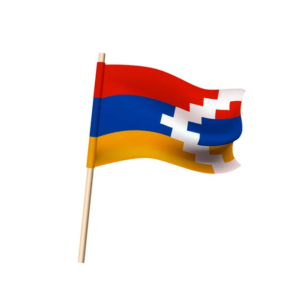 Bandeira República Não Reconhecida Nagorno Karabakh Padrão Branco Listras Vermelhas — Vetor de Stock