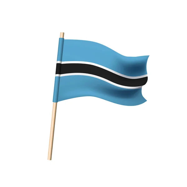 Botswana vlag op witte achtergrond — Stockvector