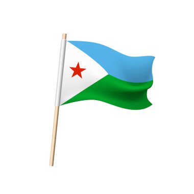 Beyaz arkaplanda Cibuti bayrağı