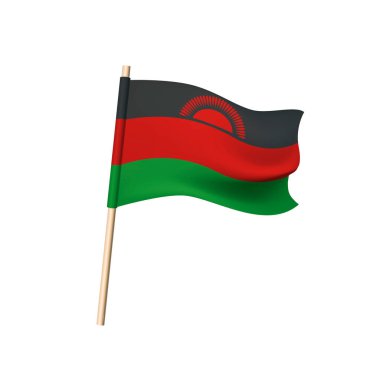 Beyaz arkaplanda Malawi bayrağı