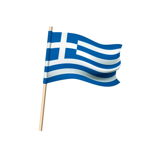 Bandera de Grecia sobre fondo blanco — Vector de stock