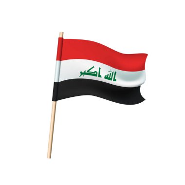 Beyaz arka planda Irak bayrağı