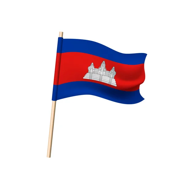 Bandera de Camboya sobre fondo blanco — Archivo Imágenes Vectoriales