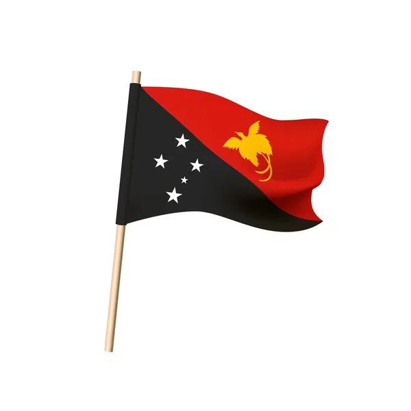 Bandera de Papúa Nueva Guinea sobre fondo blanco — Vector de stock
