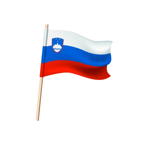 Slovenien flagga på vit bakgrund — Stock vektor
