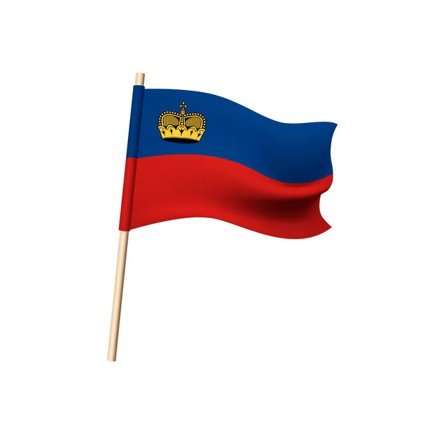 Liechtenstein flagga på vit bakgrund — Stock vektor