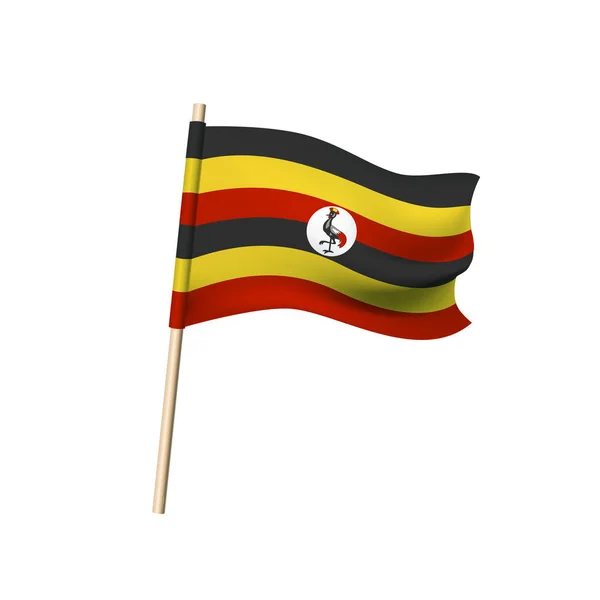 Bandera de Uganda sobre fondo blanco — Vector de stock