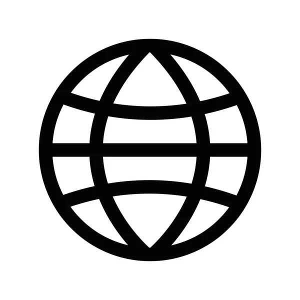 Ikona Globe s paralelními a poledníky — Stockový vektor