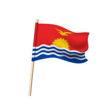 Beyaz arkaplanda Kiribati bayrağı