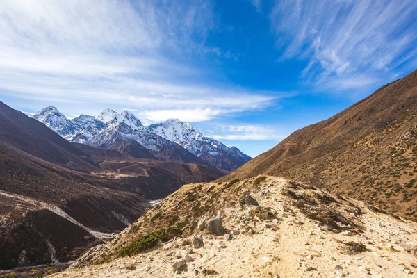 Vista Camino Campamento Base Del Everest Parque Nacional Sagarmatha Nepal — Foto de Stock