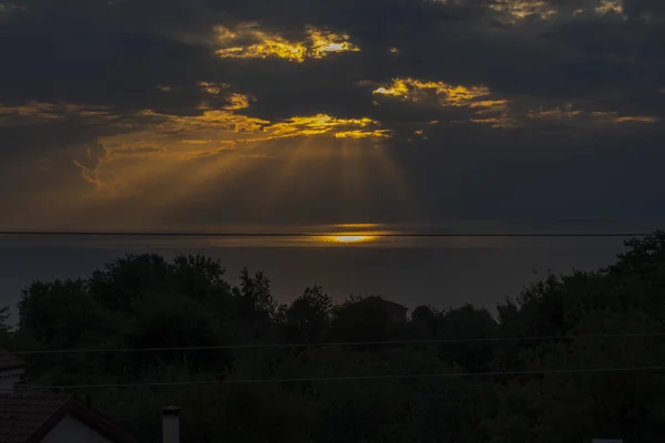 Золотой Луч Солнца Над Черным Морем Индейке Трабзон — стоковое фото