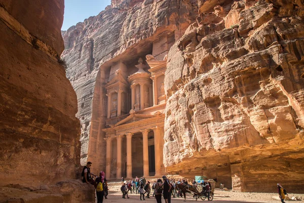 Staden Petra Huvudstad Nabataean Arabs Mest Kända Arkeologiska Platser Världen — Stockfoto