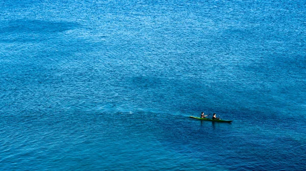 Kayak People Exploring Sea Libyan Sea Crete — Stock Photo, Image