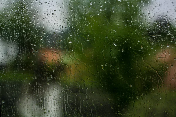 Chuva Forte Janela Carro — Fotografia de Stock