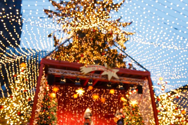 Musicians Perform Stage Christmas Market Center Cologne Tent Christmas Lights — Stock Photo, Image