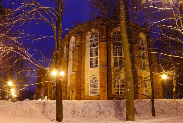 타르투 대성당 에스토니아 타르투 Toomkirik 박물관은 저녁에 Toomemagi의 언덕에 공원에 — 스톡 사진