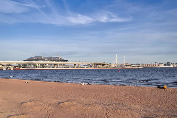 Weergave van het voetbalstadion in St.-Petersburg voor de wereld — Stockfoto