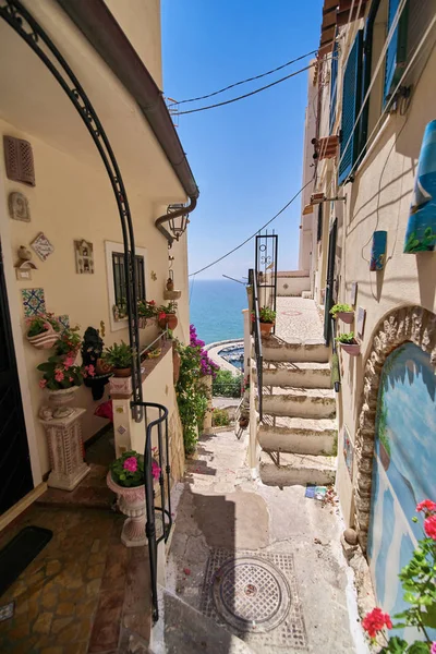 Una calle estrecha en la ciudad turística de verano — Foto de Stock