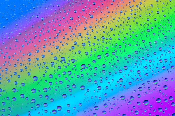 Drops Glass Background Rainbow Texture Background — Stock Photo, Image