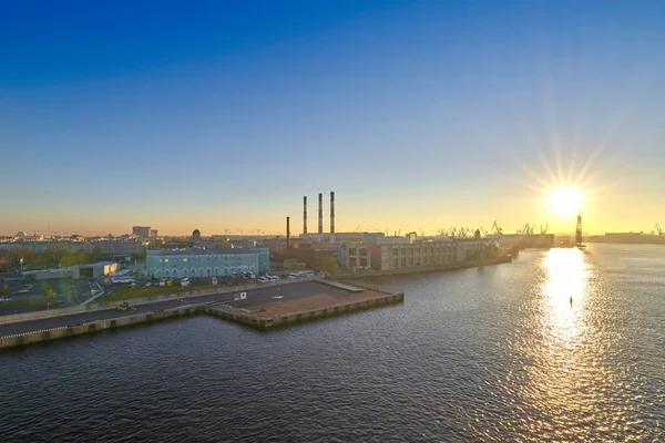 Blick Auf Das Newa Delta Petersburg Den Strahlen Der Morgensonne — Stockfoto