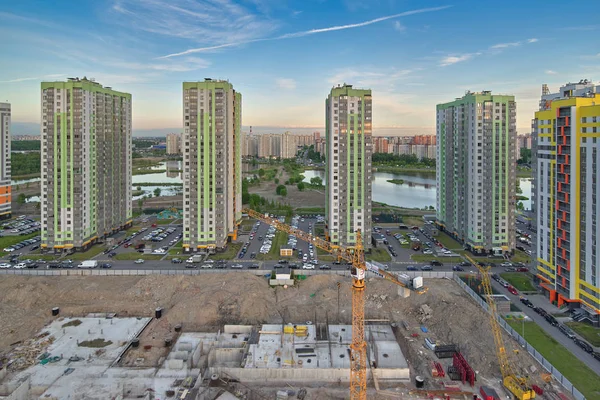 Saint Petersburg Russland Juni 2018 Baustellenansicht Einem Modernen Urbanen Gebiet — Stockfoto